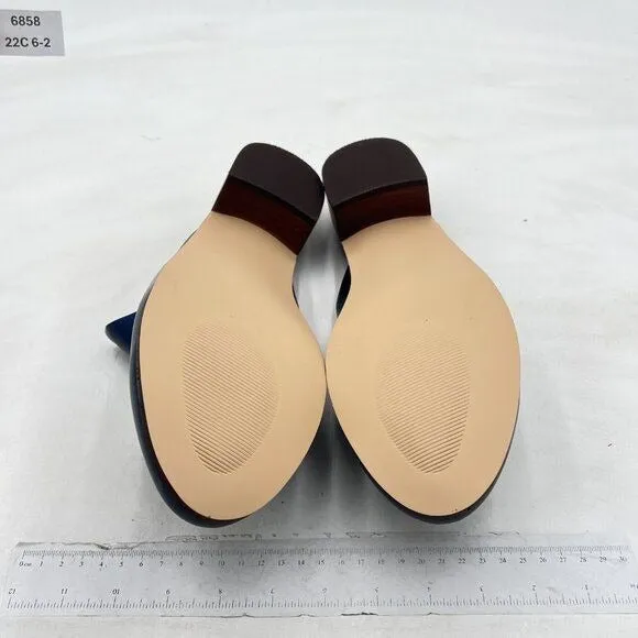 FOWT Round Closed Toe Mules Slip On Retro Loafer Low Chunky Block Thick Heel Sl