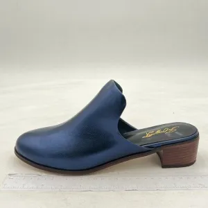 FOWT Round Closed Toe Mules Slip On Retro Loafer Low Chunky Block Thick Heel Sl