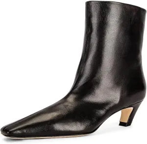 FSJ Women Square Toe Comfort Kitten Low Heel Ankle Boot Pull On Bootie Winter Faux Suede Casual Dressy Shoes Size 4-16 US