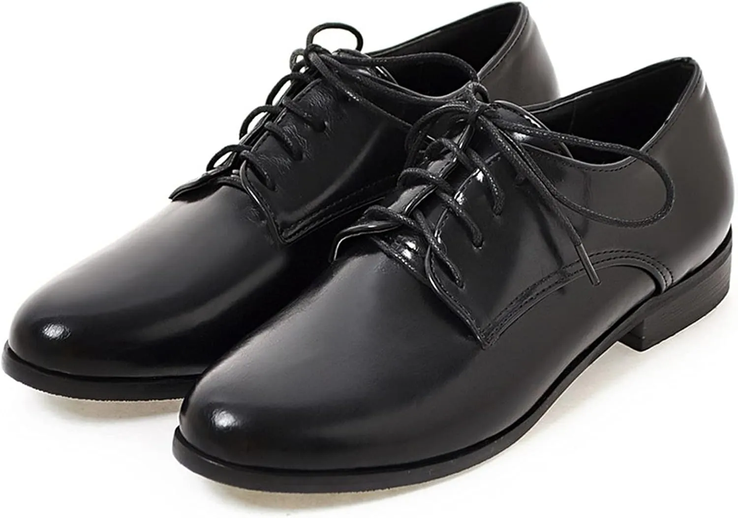 Gicoiz Office Oxfords Womens Lace Up Classic Low Heel Brogue Pumps