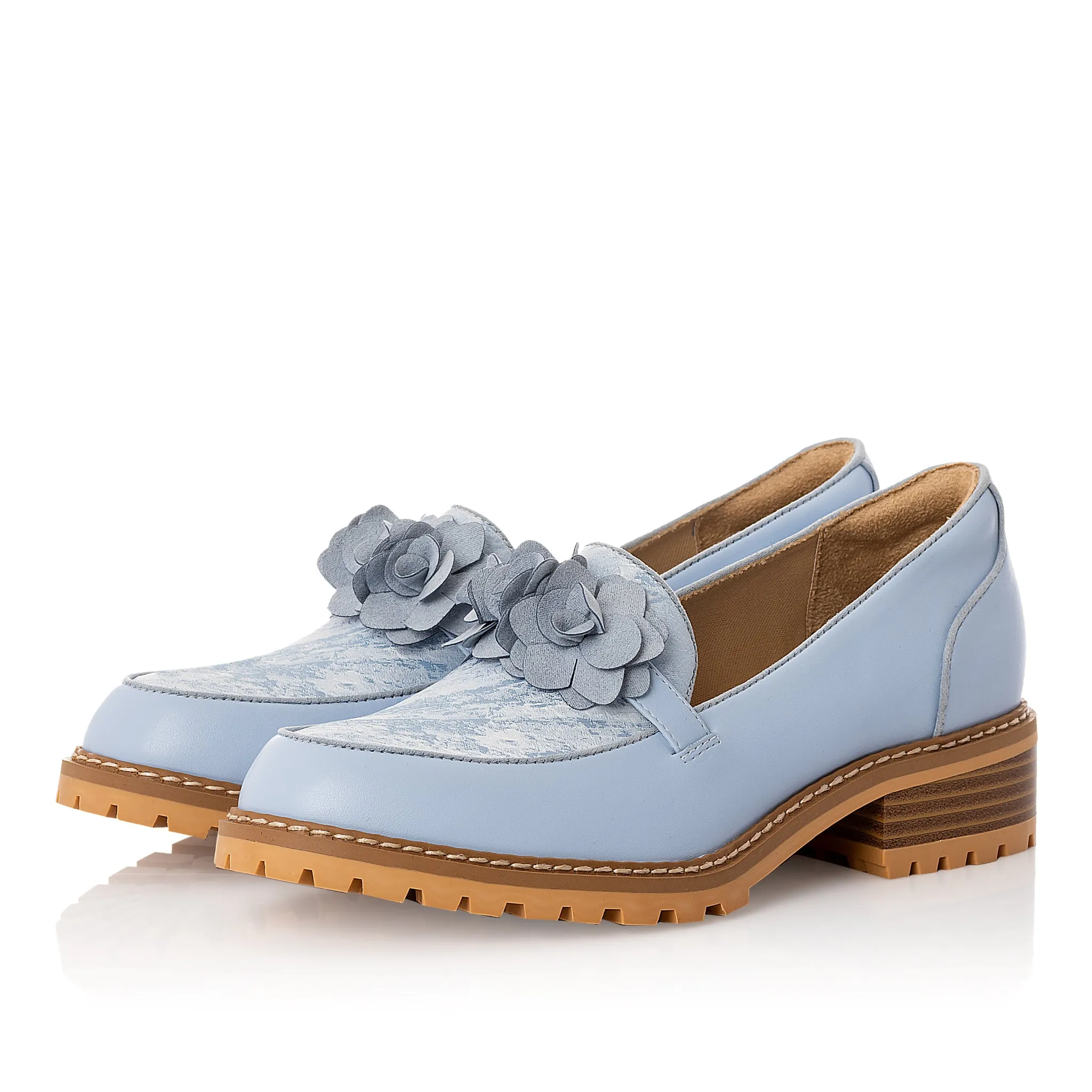 Gigi Powder Blue Chunky Loafer & Matching Toledo Bag by Ruby Shoo