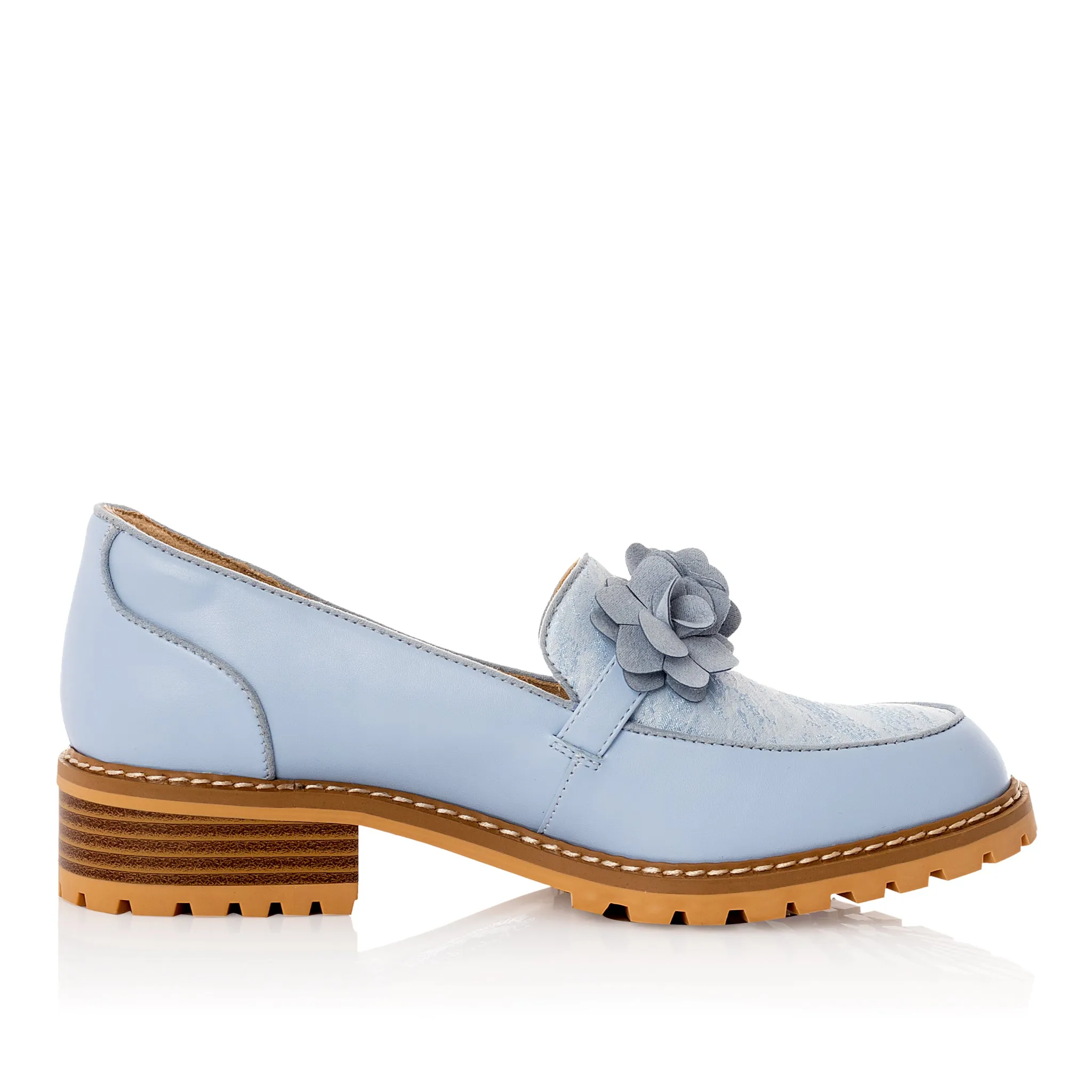 Gigi Powder Blue Chunky Loafer & Matching Toledo Bag by Ruby Shoo