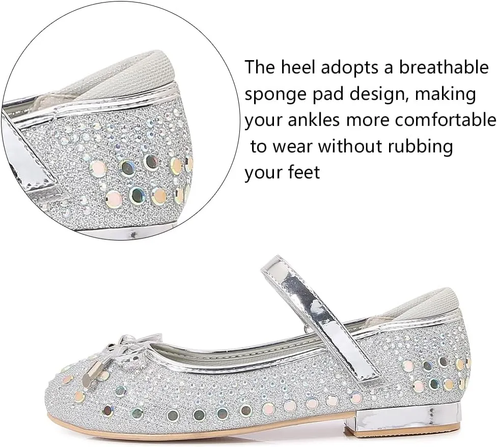 Girls Dress Shoes Prom Shoes Wedding Shoes Low Heel Glitter Toddler Shoes