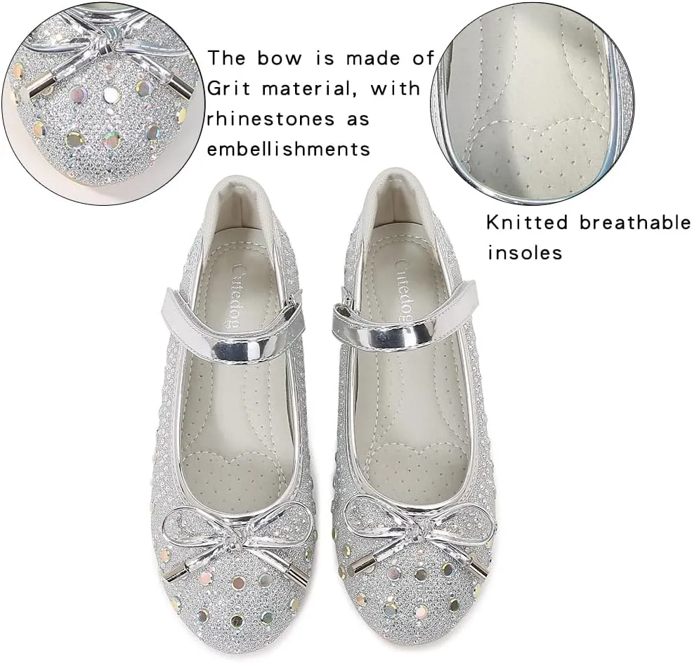 Girls Dress Shoes Prom Shoes Wedding Shoes Low Heel Glitter Toddler Shoes