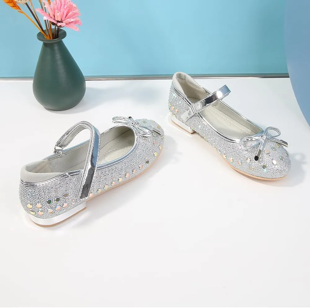 Girls Dress Shoes Prom Shoes Wedding Shoes Low Heel Glitter Toddler Shoes