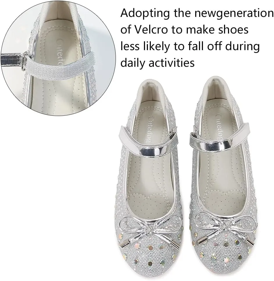 Girls Dress Shoes Prom Shoes Wedding Shoes Low Heel Glitter Toddler Shoes