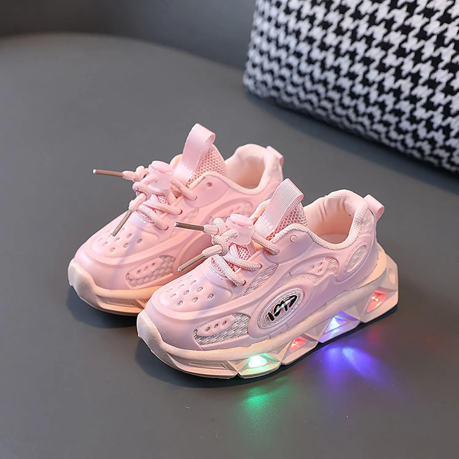 Girls Glitter Sneakers Lightweight Kids Tennis Shoes with Hook and Loop for Toddler/Little Kid/Big Kid