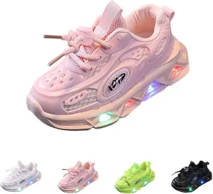 Girls Glitter Sneakers Lightweight Kids Tennis Shoes with Hook and Loop for Toddler/Little Kid/Big Kid