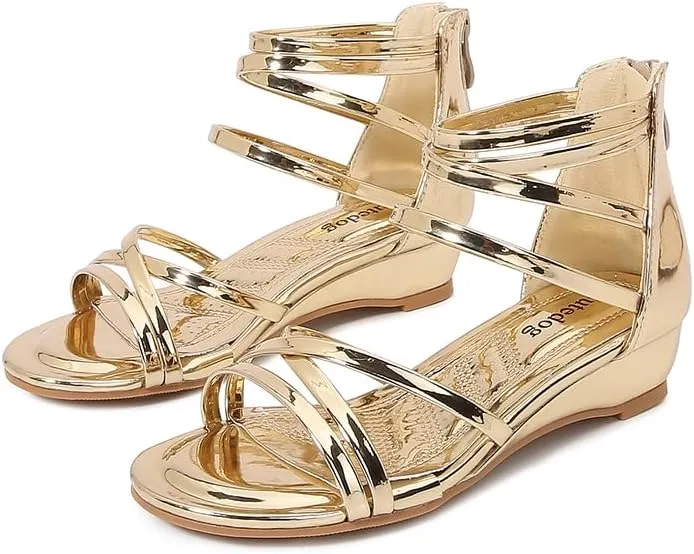 Girls Low Heel Chunky Sandals Wedding Dress Pumps Shoes