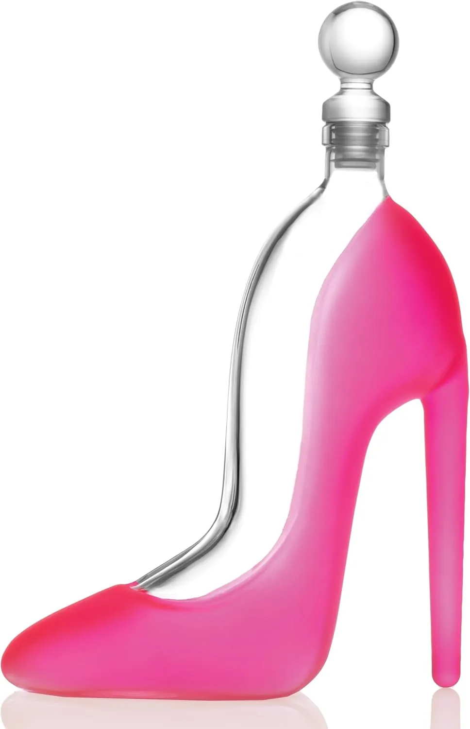 Godinger Whiskey Decanter, High Heel Whiskey Decanter, Pink Liquor Decanter, Wine Decanter Carafe, Runway Collection, 22oz