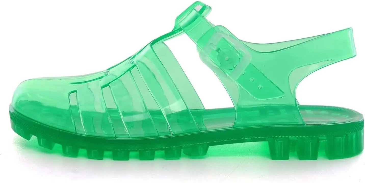 Hee grand Crystal Jelly Heel Sandals For Women Summer Beach Jelly Shoes