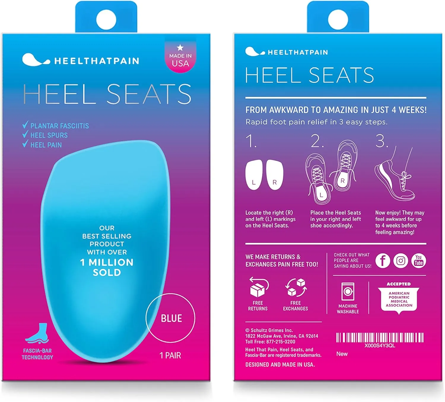 Heel Seats by Heel That Pain | Foot Orthotic Inserts | Heel Cups for Heel Pain, Plantar Fasciitis and Heel Spurs