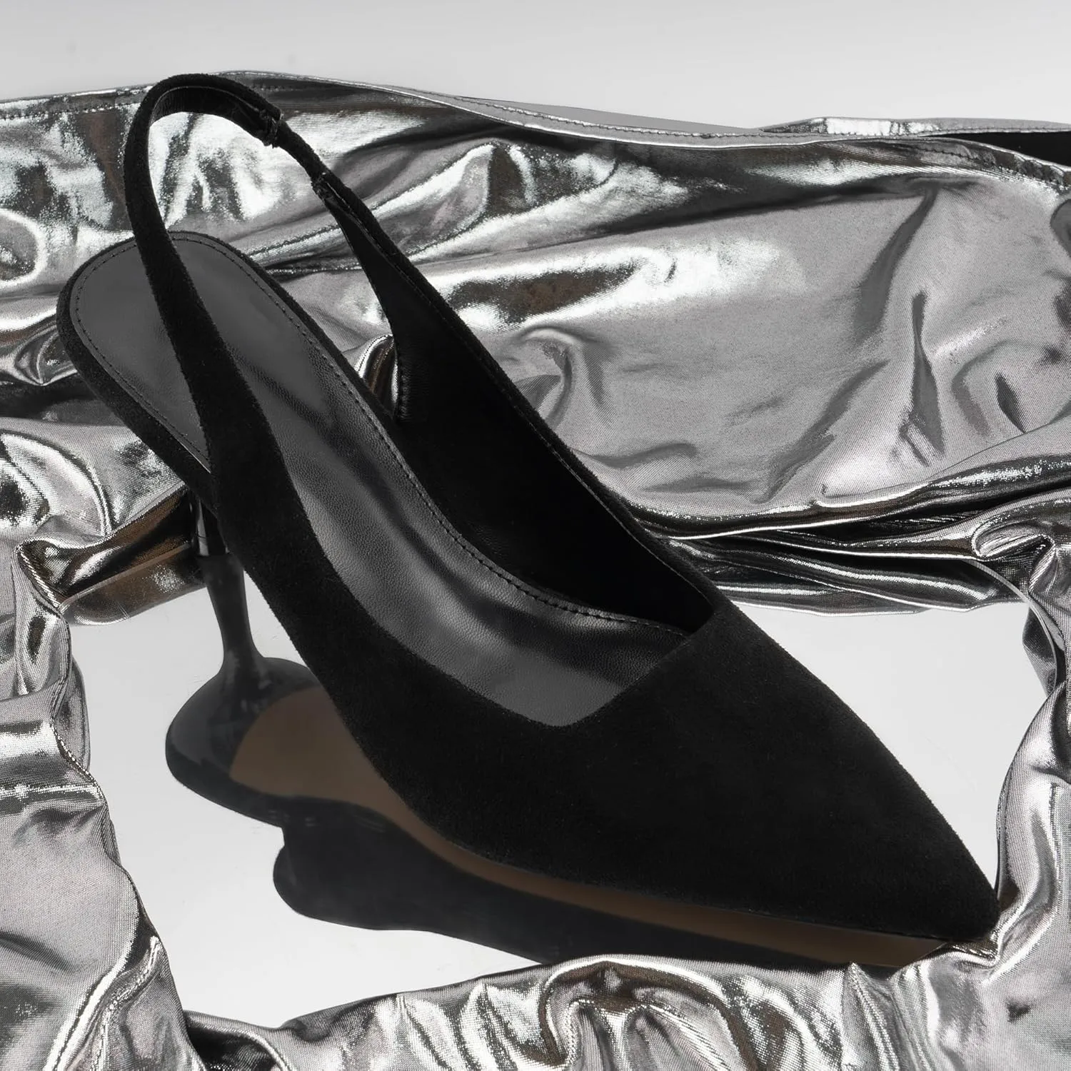 heelchic Women's Kitten Heel, Closed Pointed Toe Low Heel, Comfortable Pumps Shoes for Women Dress Shoes