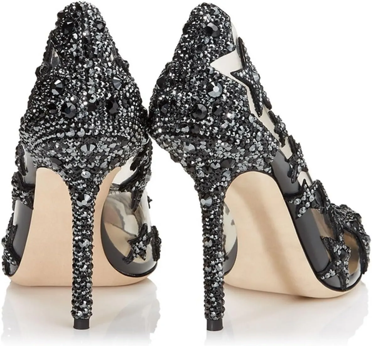 High Heels for Women Luxury Crystal High Heels for Women Pointed Toe Wedding Shoes Elegant Splice Design