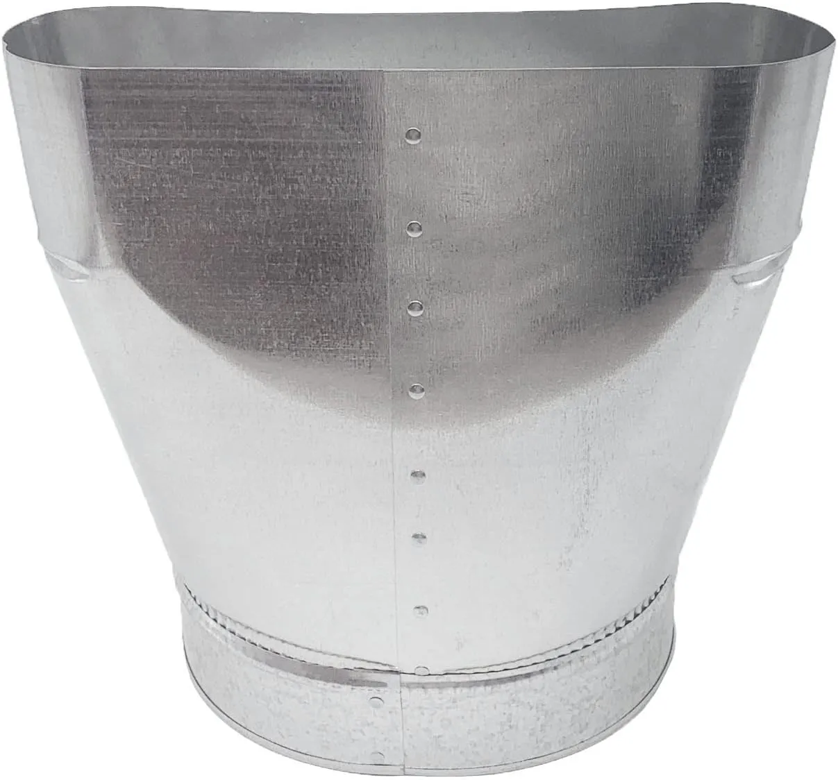 HVAC Premium Oval to Round Straight Boot | Round to Oval Straight Boot | 8" Galvanize Sheet Metal Straight Transitioning Duct Boot is Compatible with Duct 8"