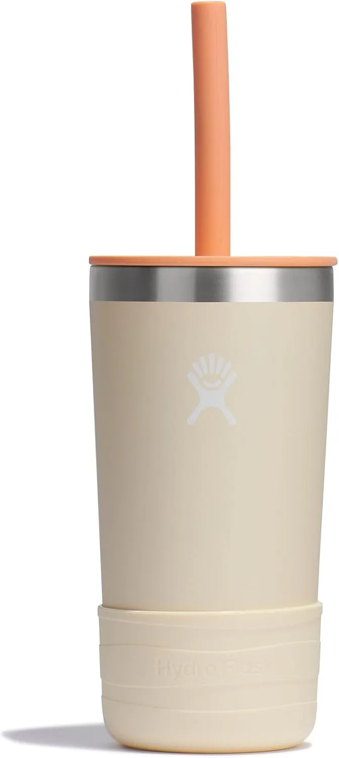 Hydro Flask Kids Tumbler for School - Stainless Steel and Insulated with Straw Cap - 12 Oz in Coconut