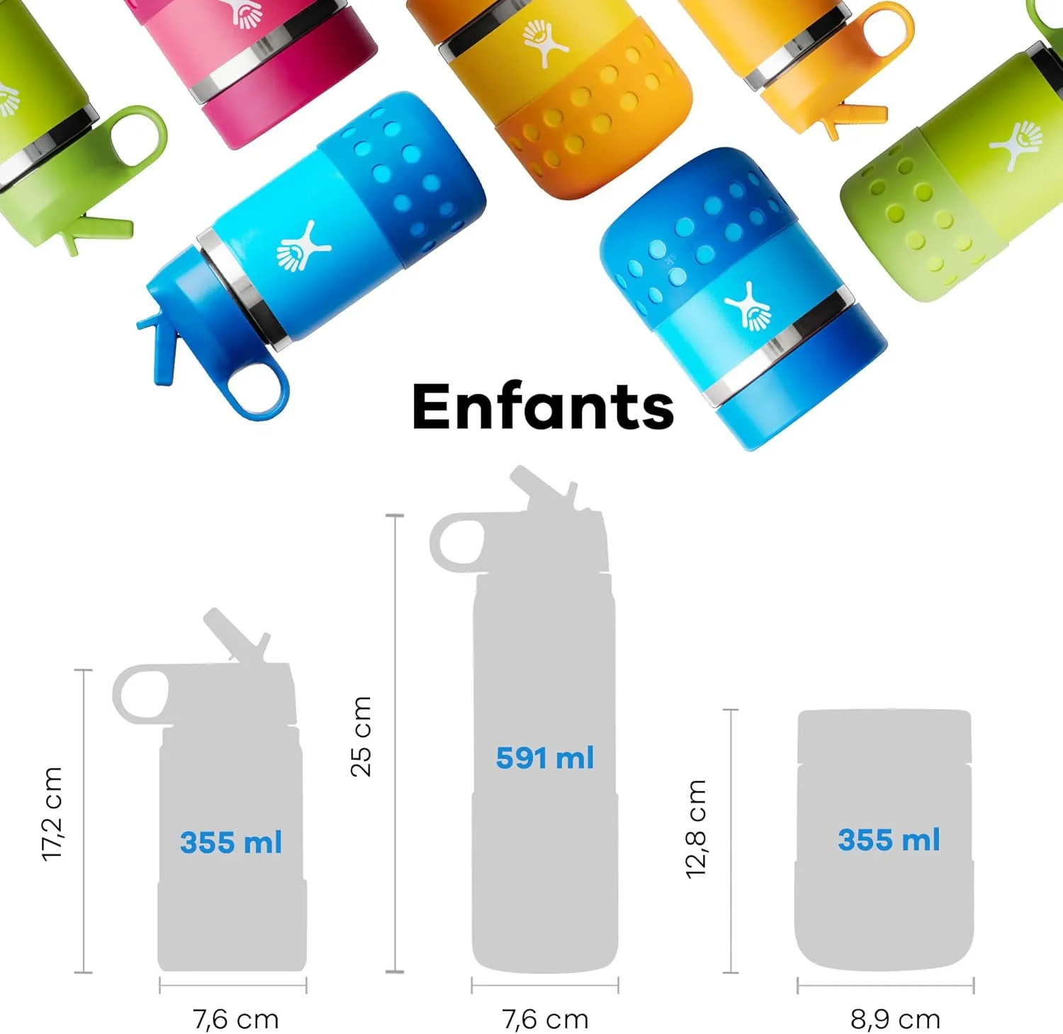 Hydro Flask - Kids Water Bottle 354 ml (12 oz) - Vacuum Insulated Stainless Steel Toddler Water Bottle - Silicone Flex Boot, Easy Sip Straw Lid