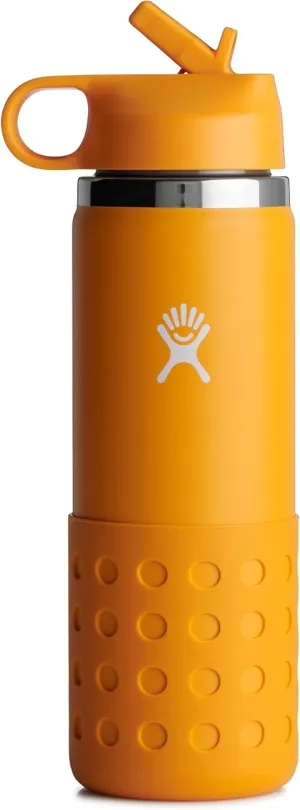 Hydro Flask - Kids Water Bottle 354 ml (12 oz) - Vacuum Insulated Stainless Steel Toddler Water Bottle - Silicone Flex Boot, Easy Sip Straw Lid