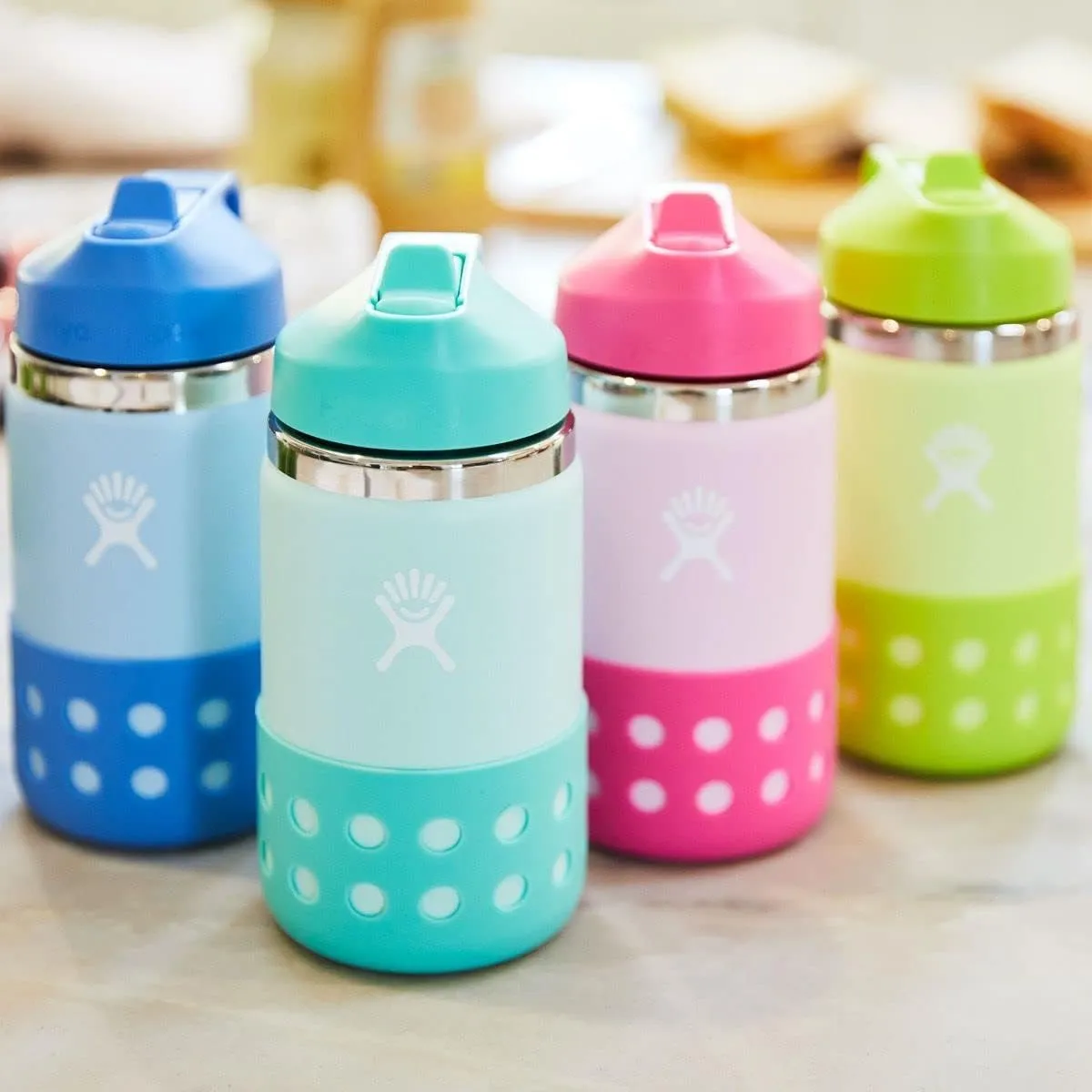 Hydro Flask - Kids Water Bottle 354 ml (12 oz) - Vacuum Insulated Stainless Steel Toddler Water Bottle - Silicone Flex Boot, Easy Sip Straw Lid