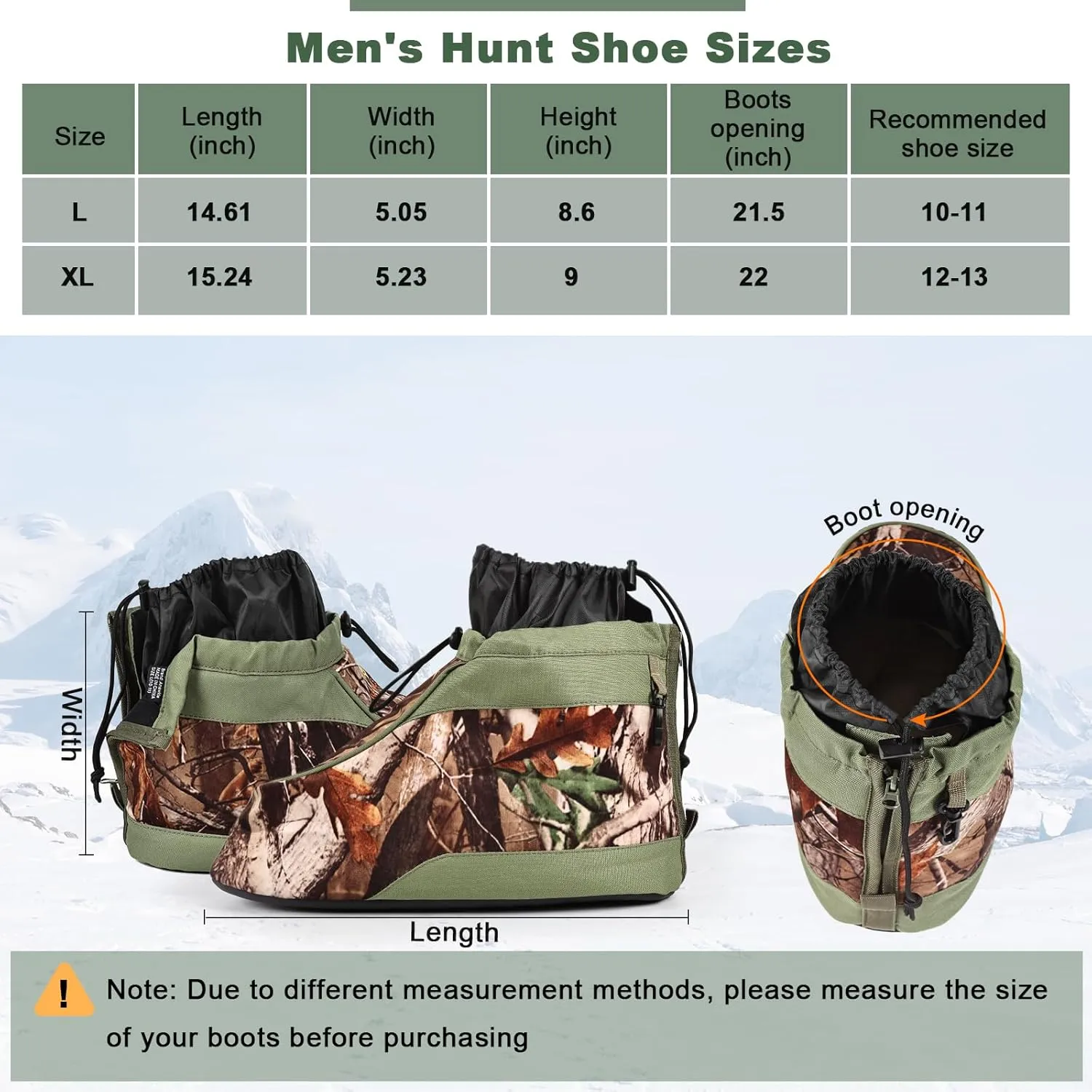 Insulated Boots Covers Outdoor Tactical Anti-Freeze and Cold Boots Cover Boot Insulators for Hunting, Ice Fishing or in Cold Weather Waterproof Hunting Boot Insulators