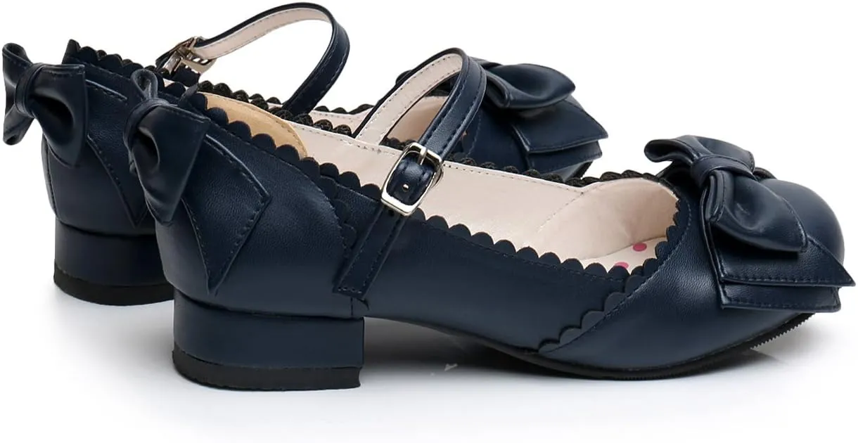 Japanese Sweet Lolita Block Low Heel Round Toe Mary Jane Shoes
