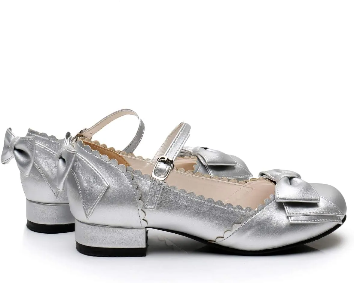 Japanese Sweet Lolita Block Low Heel Round Toe Mary Jane Shoes