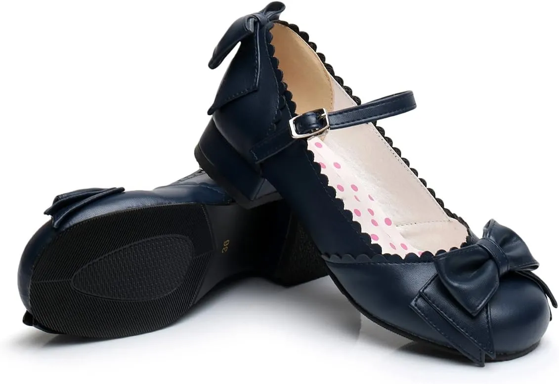 Japanese Sweet Lolita Block Low Heel Round Toe Mary Jane Shoes