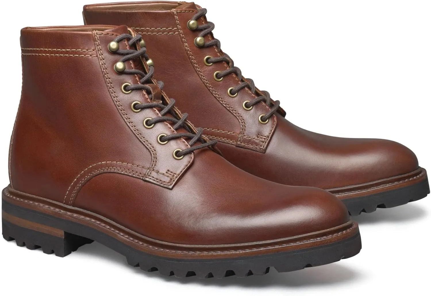 Johnston & Murphy Dudley Lug Plain Toe Lace-Up Dress Boot
