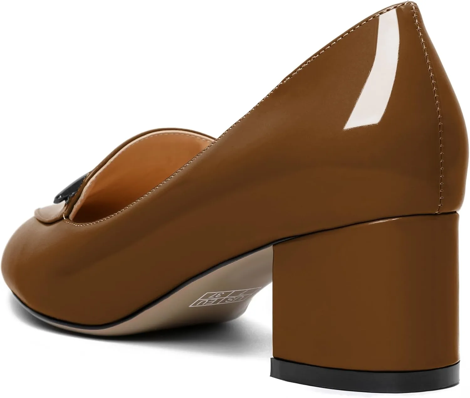 Joseywade Women's Block Heels Low Heel Loafer Pumps Round Toe Chunky Heel Slip On 2 Inch Closed Toe Comfort Shoes