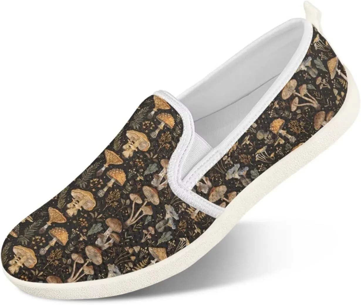 JoyLamoria Retro Butterfly Print Slip on Sneakers Mesh Fashion Running Shoes Sneakers Women Men Walking Shoes Arch Support Causal Flats