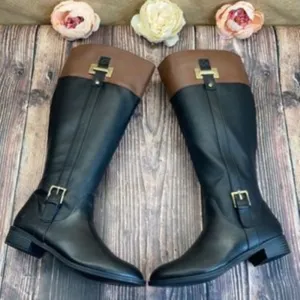 KAREN SCOTT WIDE CALF Black/Brown DELIEE Boots 8.5