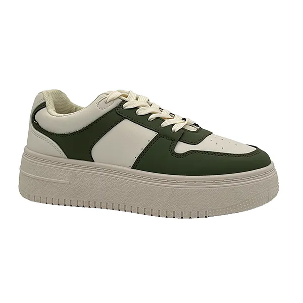 Ladies Lace Up Two Toned Sneaker - 0760