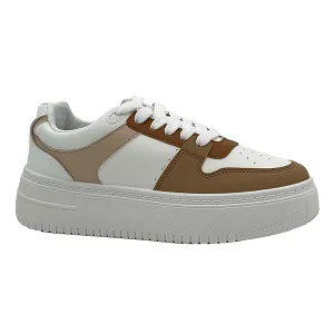 Ladies Lace Up Two Toned Sneaker - 0760