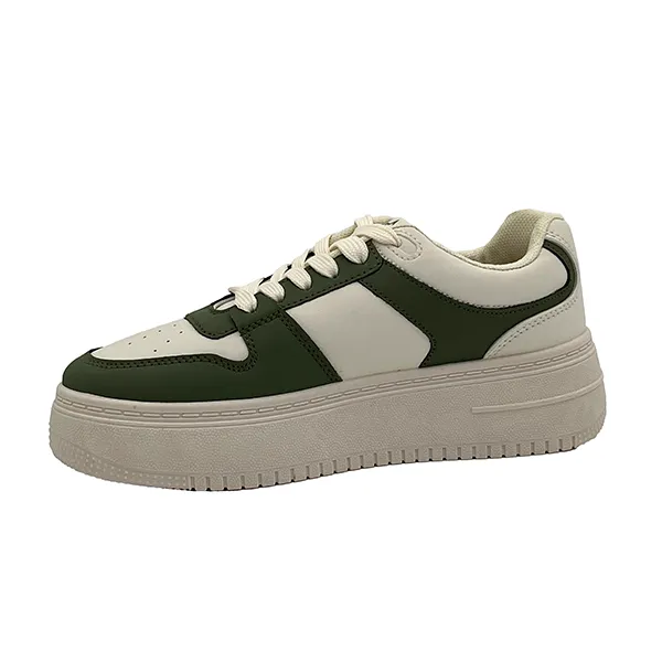 Ladies Lace Up Two Toned Sneaker - 0760