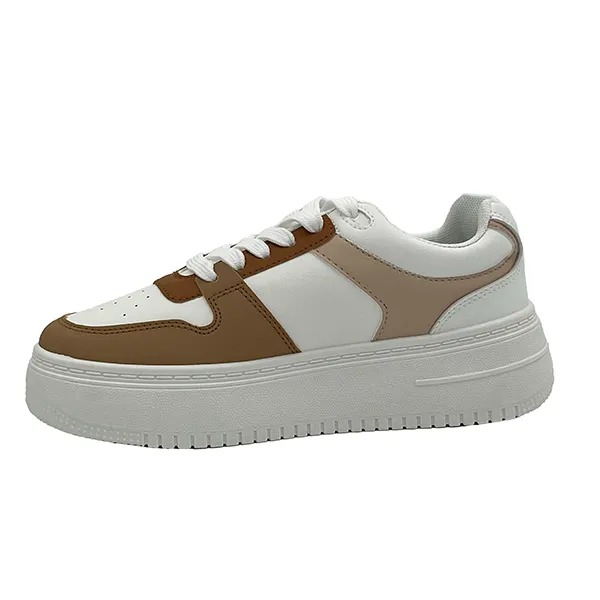 Ladies Lace Up Two Toned Sneaker - 0760