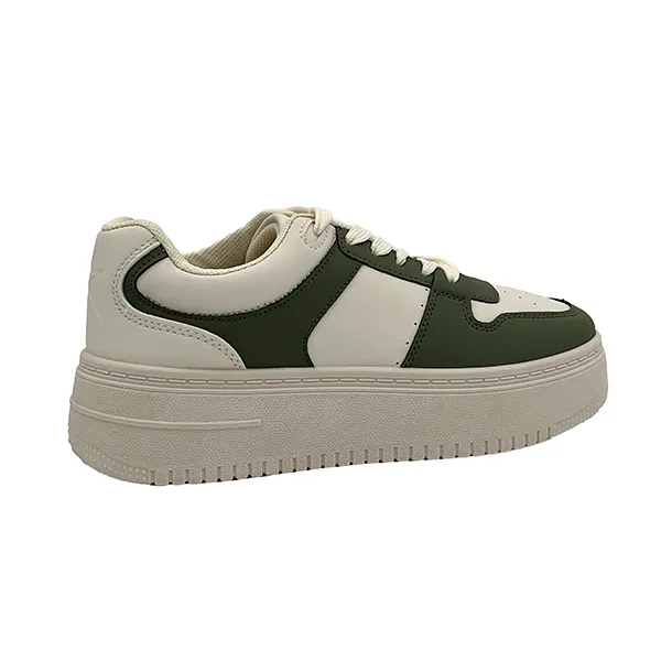 Ladies Lace Up Two Toned Sneaker - 0760