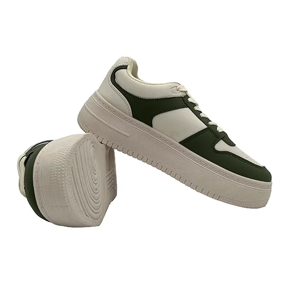 Ladies Lace Up Two Toned Sneaker - 0760