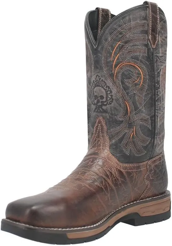 Laredo Brown/Black Hawke Broad Square Toe Men's 11 Inch Boots 6920-LAR