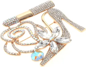 Large Crystal High Heel Shoe Brooch