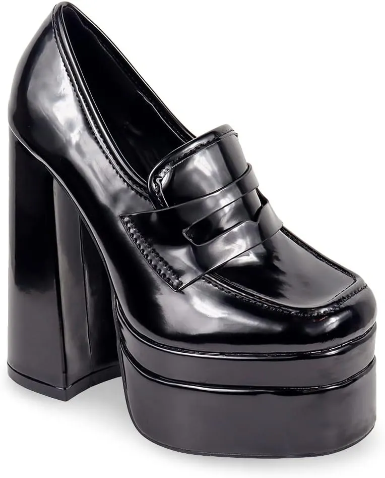 Liliana Footwear Women's Double Platform Loafer, ARI-12