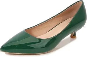 LUXINYU Women's Classic Fashion Pointed Toe Kitten Heel Dress Pumps Shoes Comfort Low Heel Work Shoes