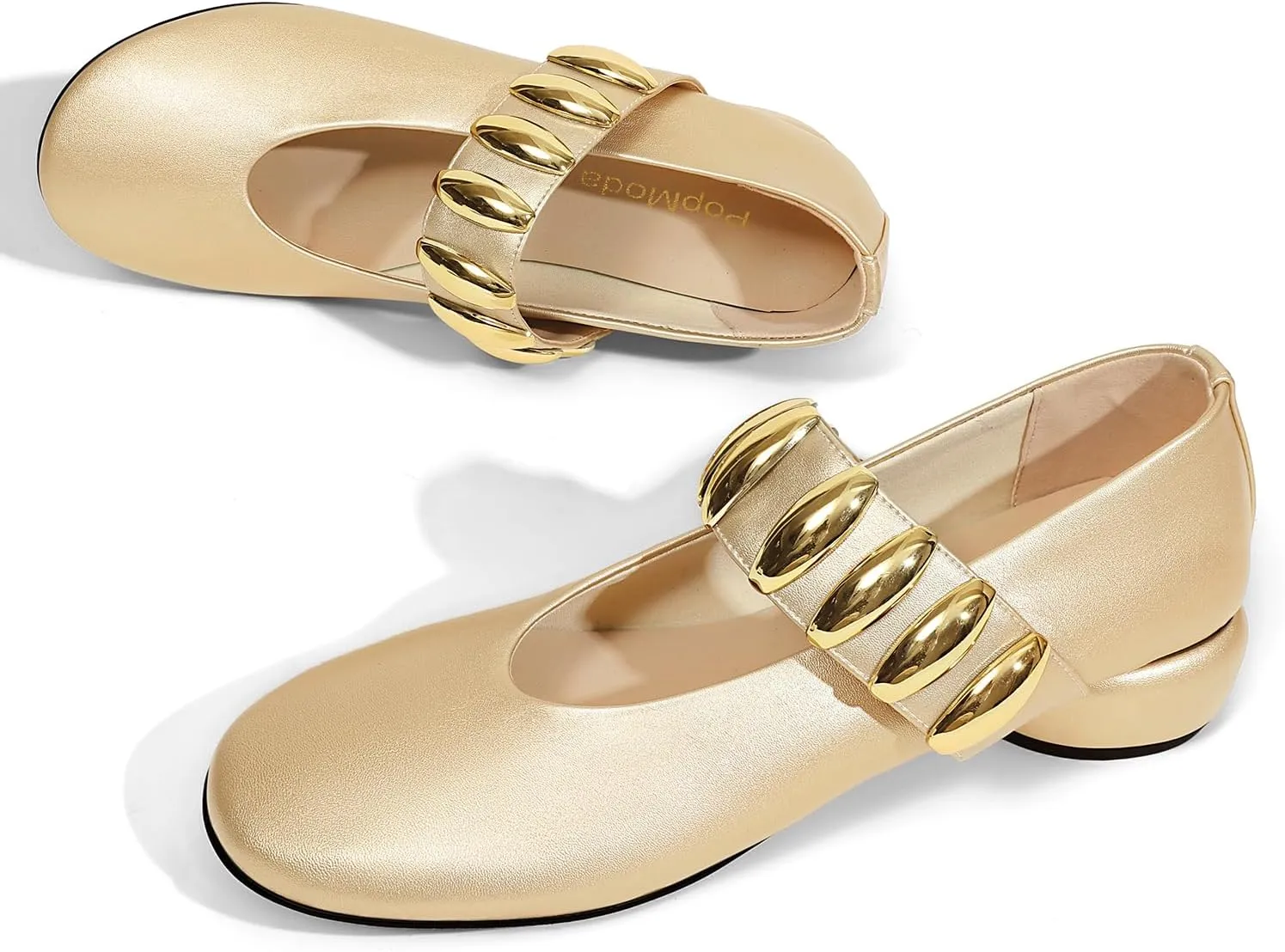Mary Janes Dress Shoes for Women Heels Pumps Comfortable Closed Round Toe Chunky Low Heels Work Business Shoes