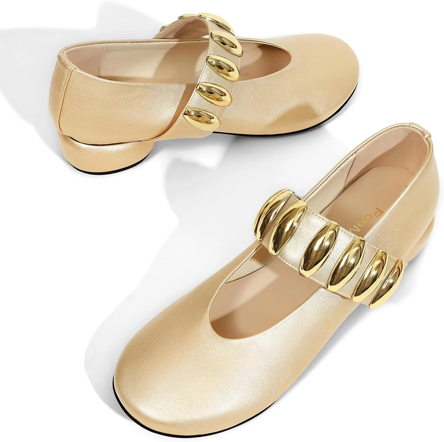 Mary Janes Dress Shoes for Women Heels Pumps Comfortable Closed Round Toe Chunky Low Heels Work Business Shoes