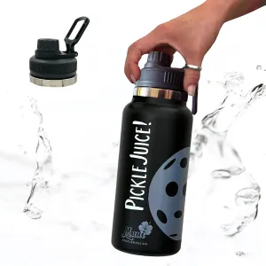 MAUI PICKLEBALL CO.™ Pickleball Water Bottle 32oz Insulated Stainless Steel Water Bottle PickleBall Accessories Pickleball Gifts SWIG Lid with Carry Handle