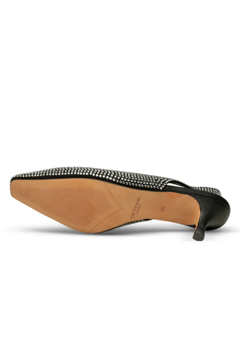 Maxine Slingback Heel - Black/Crystal