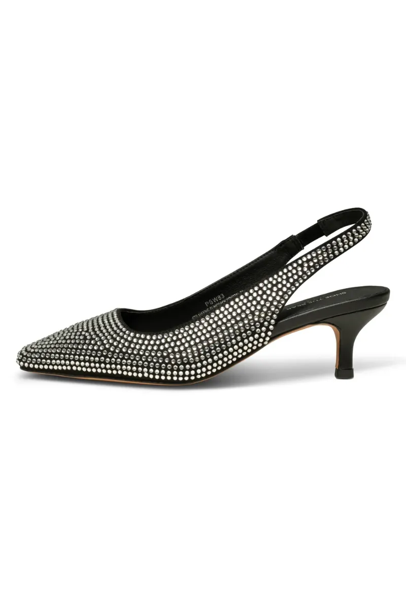 Maxine Slingback Heel - Black/Crystal