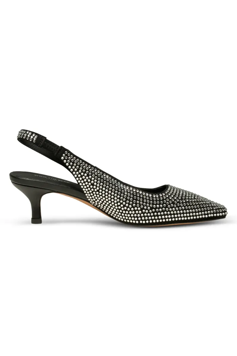 Maxine Slingback Heel - Black/Crystal