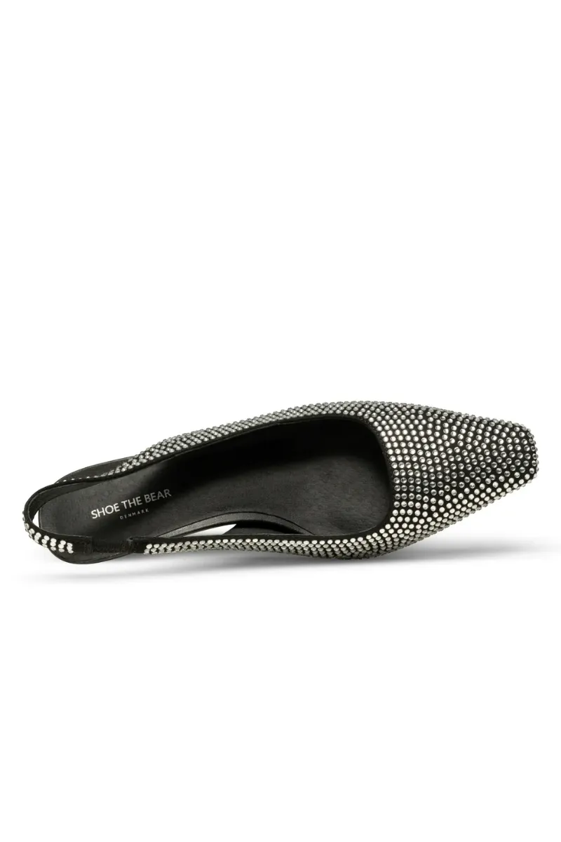 Maxine Slingback Heel - Black/Crystal