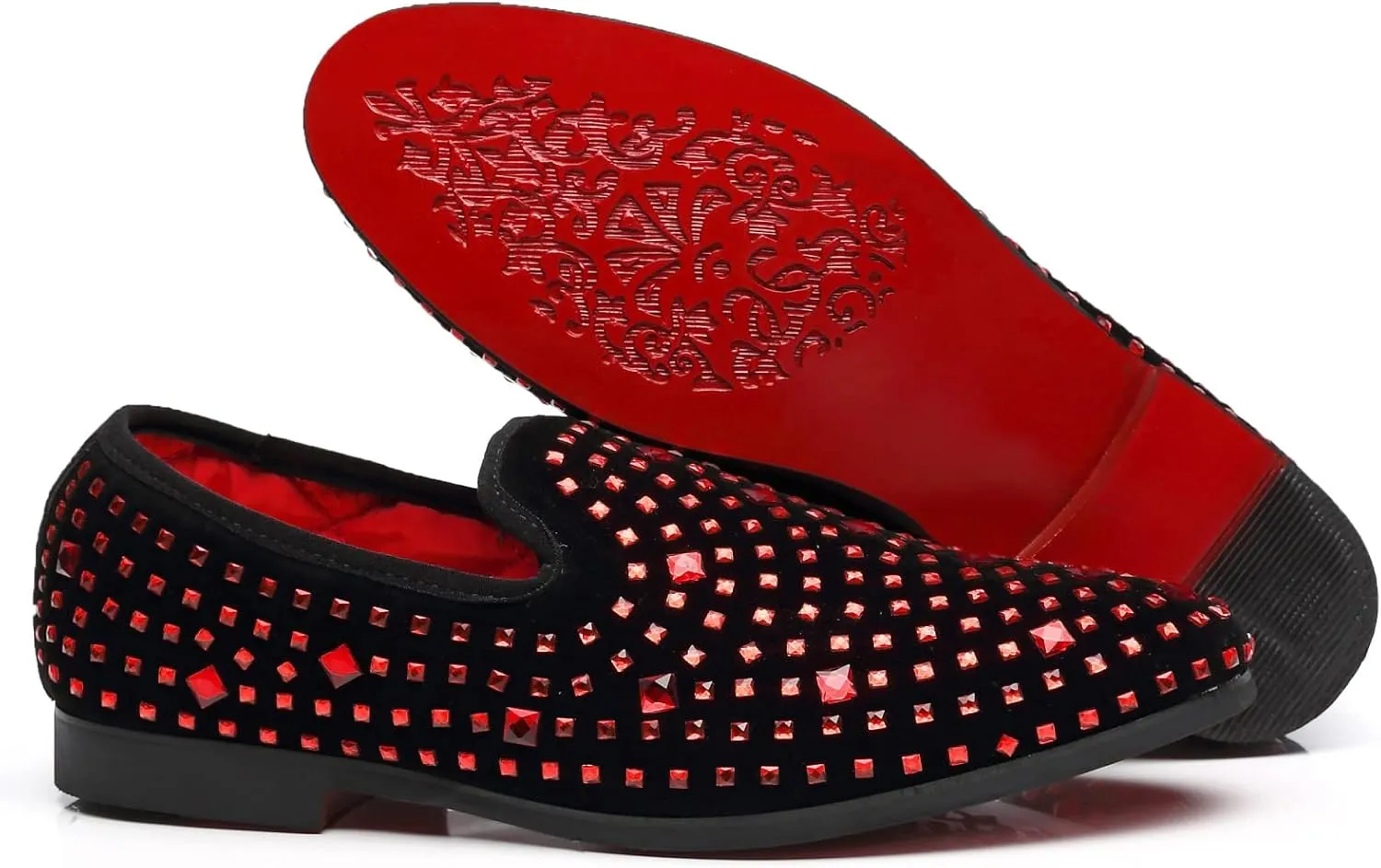 Men's Glitter Loafers Slip on Leather Wedding Party Dress Penny Smoking Sparkly Shoes