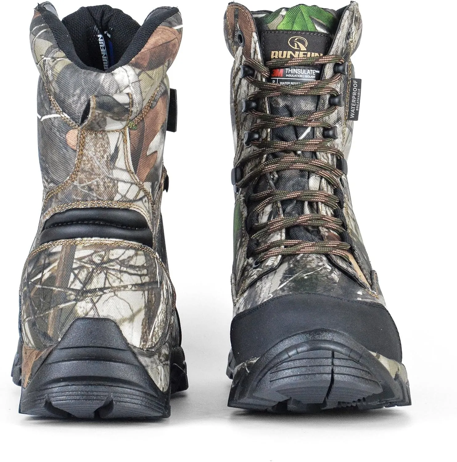Men's Waterproof Hunting Boots 8 Inch Lightweight Camo Insulated Tactical Work Boot, 400g Thinsulate
